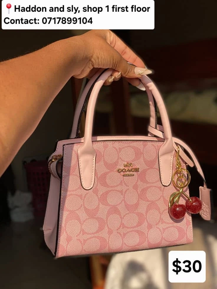 Owner-supplied photo of a pink Coach handbag
